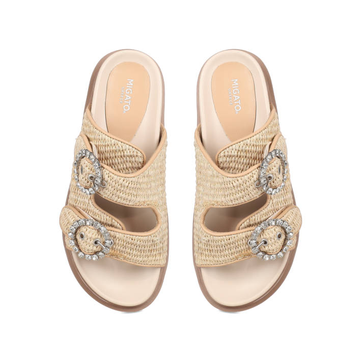 Beige footbed sandal