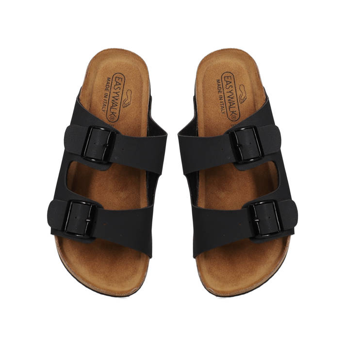 Mens black footbed sandal
