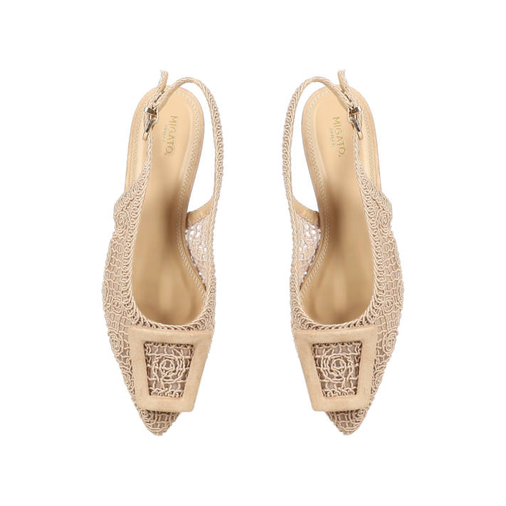 Beige slingback ballet flat
