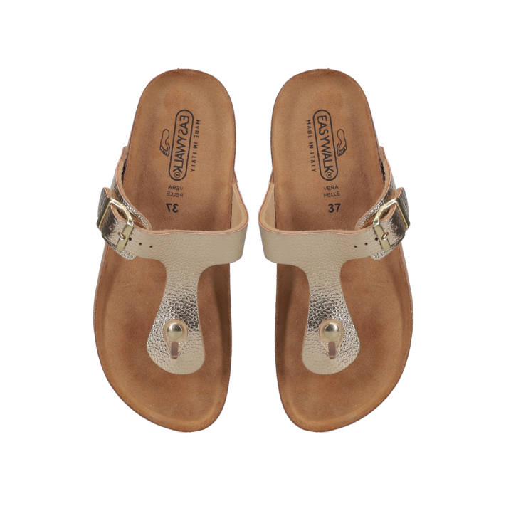 Gold footbed sandal