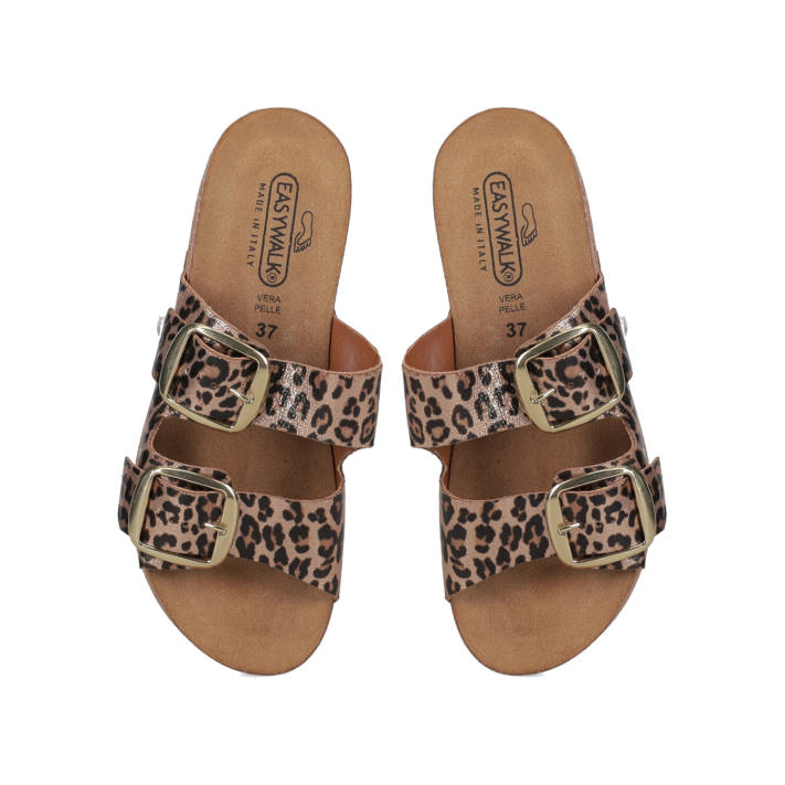 Animal print footbed sandal