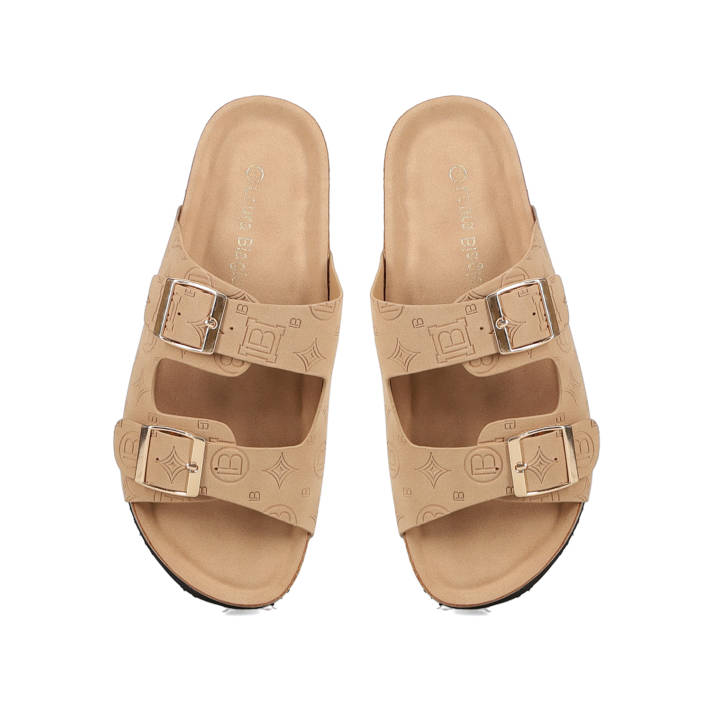 Μπεζ footbed σανδάλι