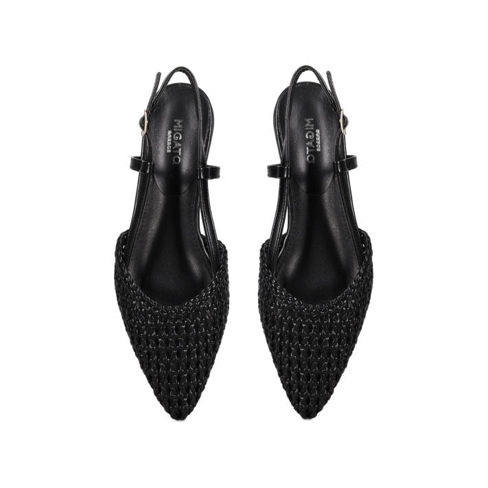 Black woven ballet flat