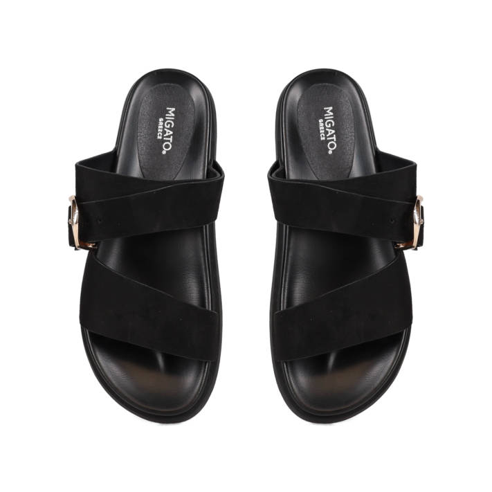 Black footbed sandal