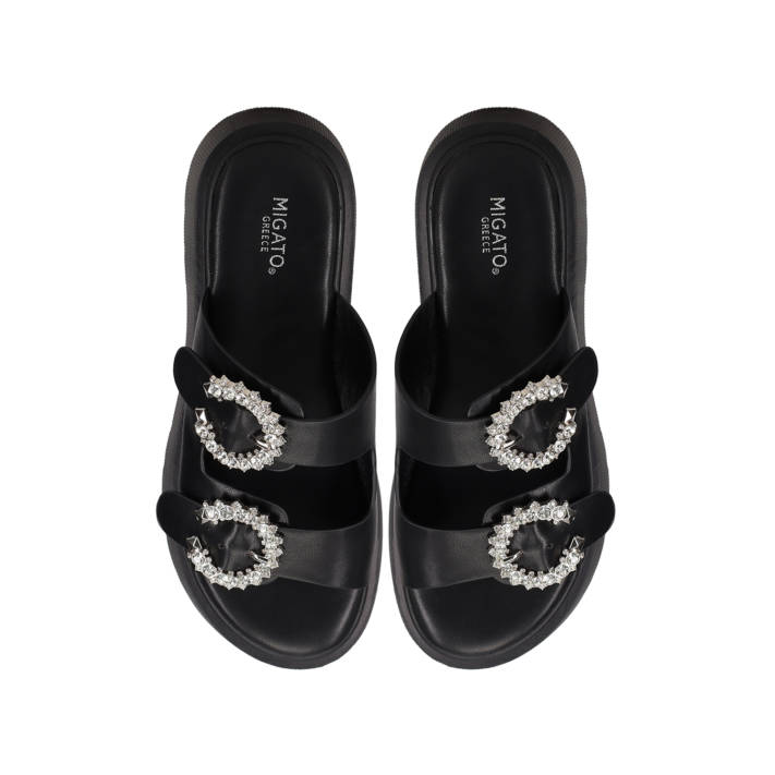 Black footbed sandal