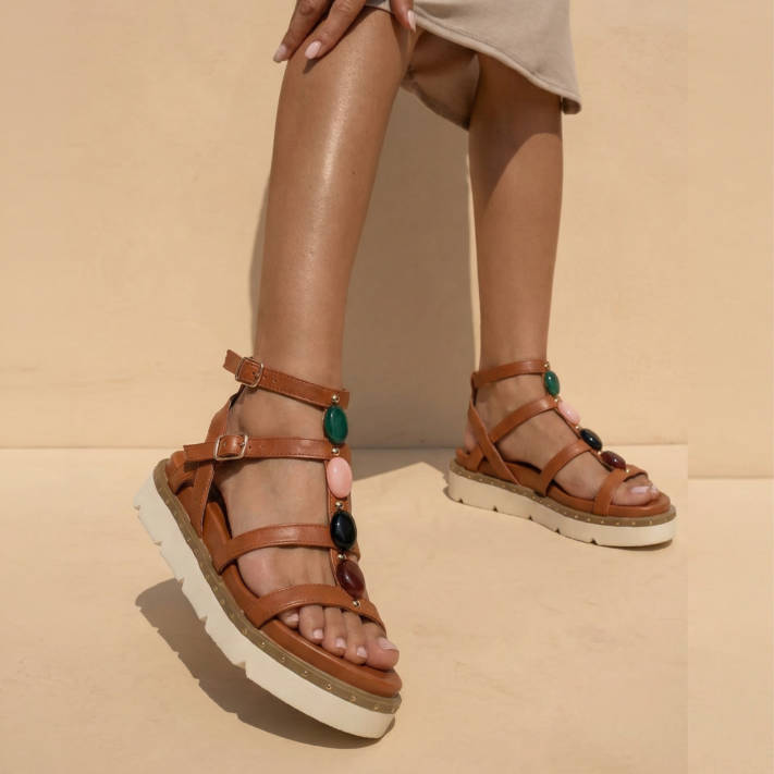 Tan footbed sandal