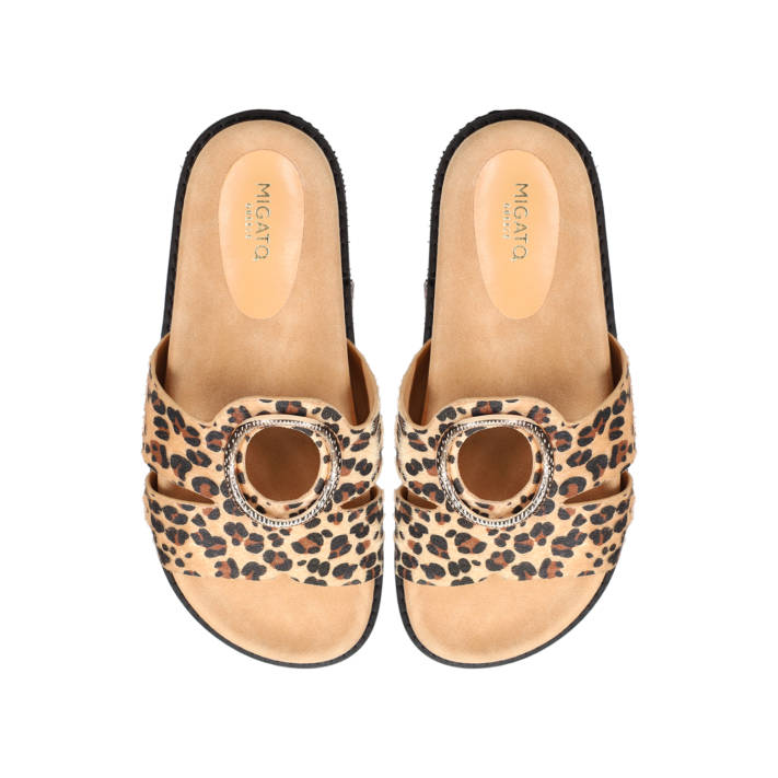 Animal print footbed sandal