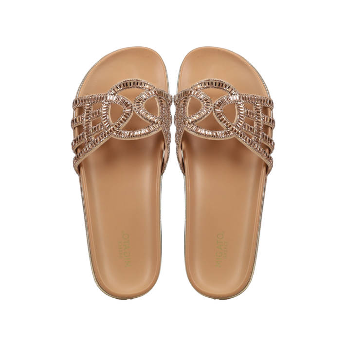 Rose gold footbed sandal