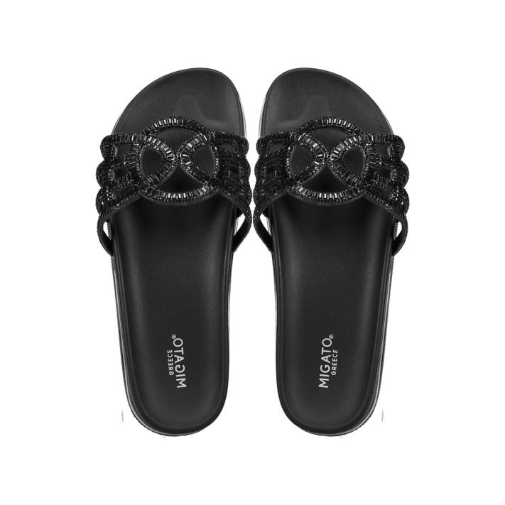 Black footbed sandal