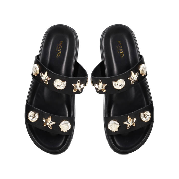 Black footbed sandal