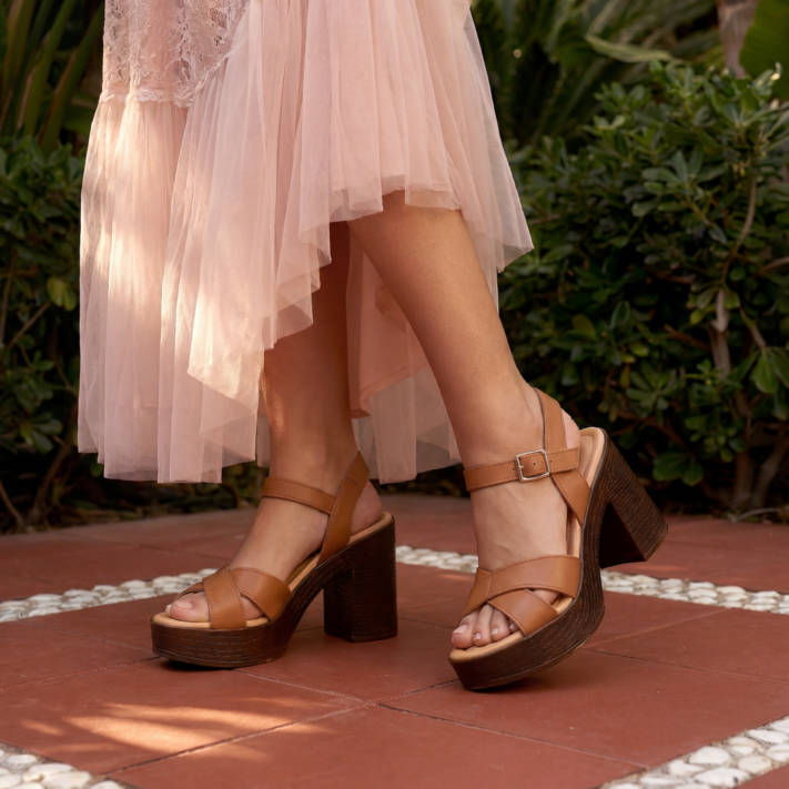 Tan leather sandal