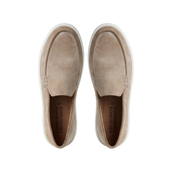 Μπεζ ανδρικό δερμάτινο loafer