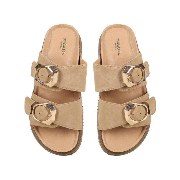 Μπεζ footbed σανδάλι
