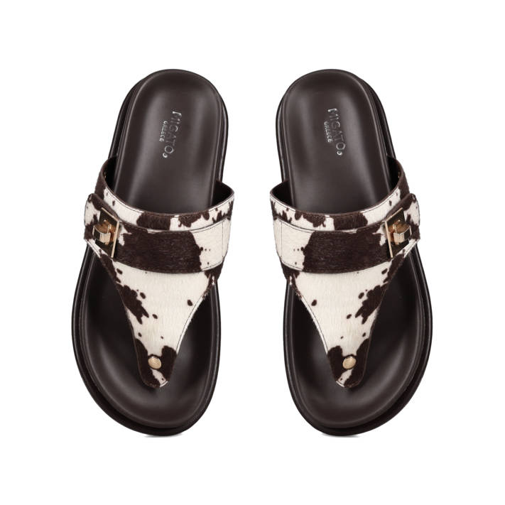 Animal print footbed sandal