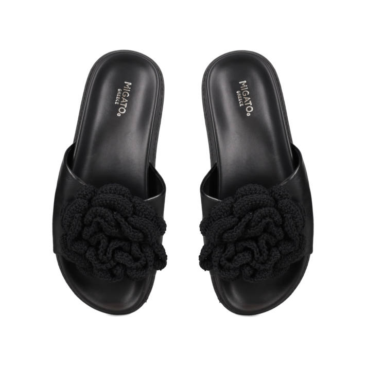 Μαύρο footbed σανδάλι