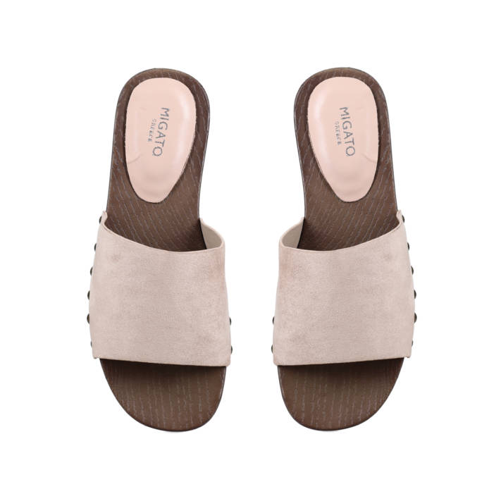 Μπεζ mule τσόκαρο