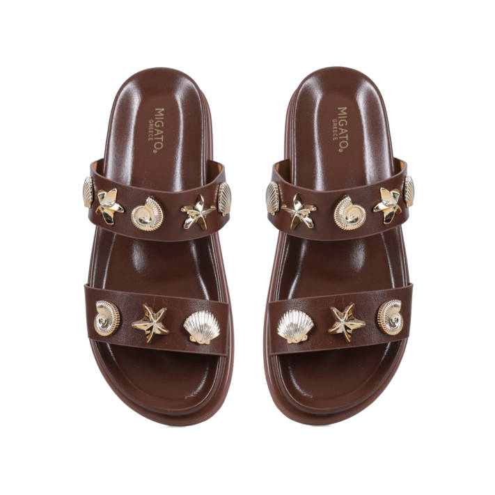 Καφέ footbed σανδάλι