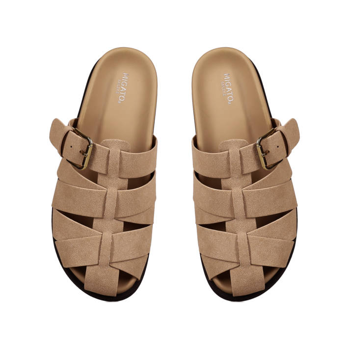 Μπεζ footbed σανδάλι