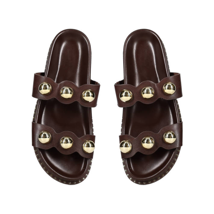 Καφέ footbed σανδάλι