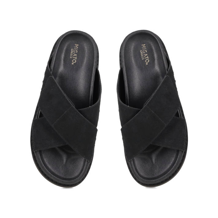 Black footbed sandal