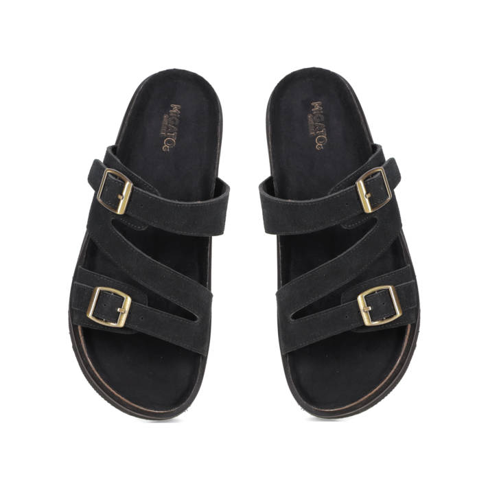 Black footbed sandal