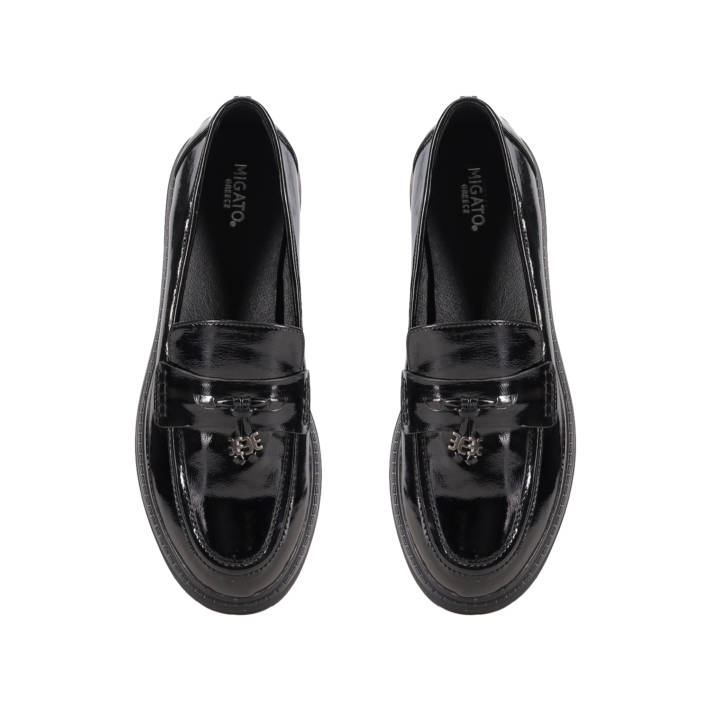 Black patent loafer