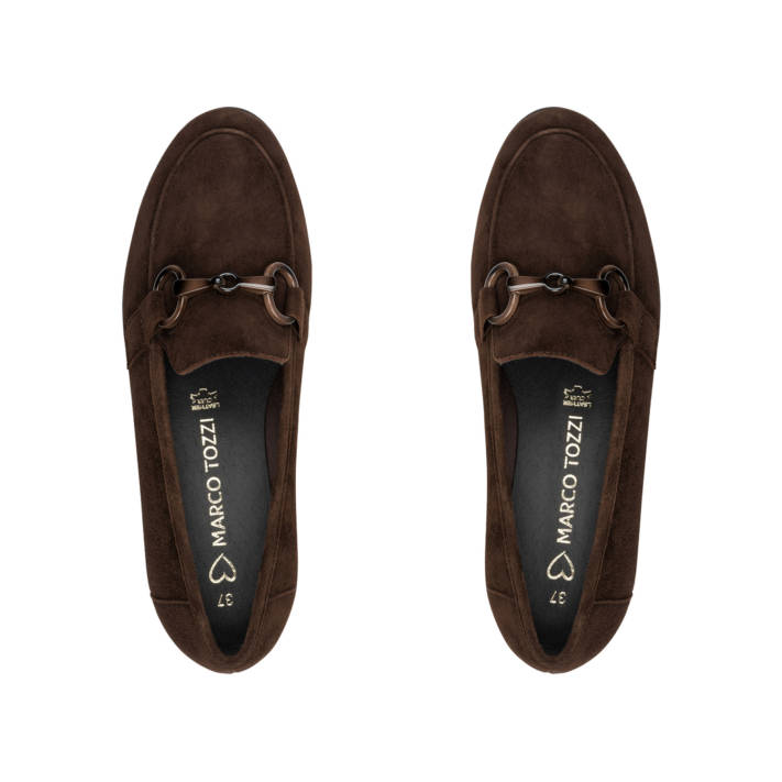 Καφέ σουέντ δερμάτινο loafer