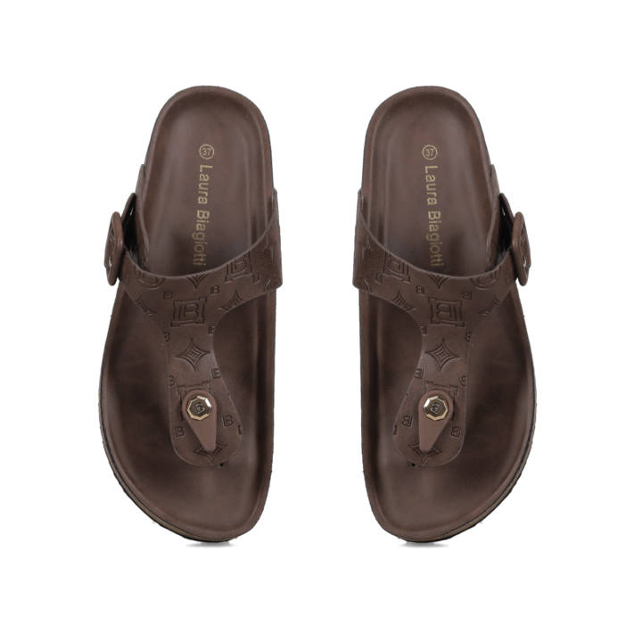 Καφέ footbed σανδάλι