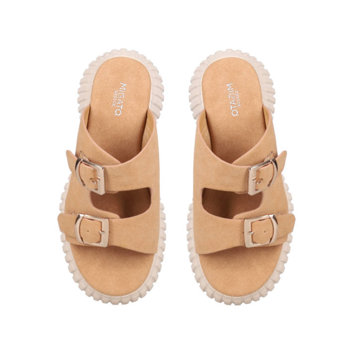 Μπεζ flatform σανδάλι