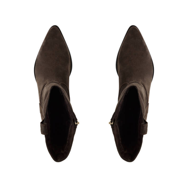 Καφέ δερμάτινη western μπότα