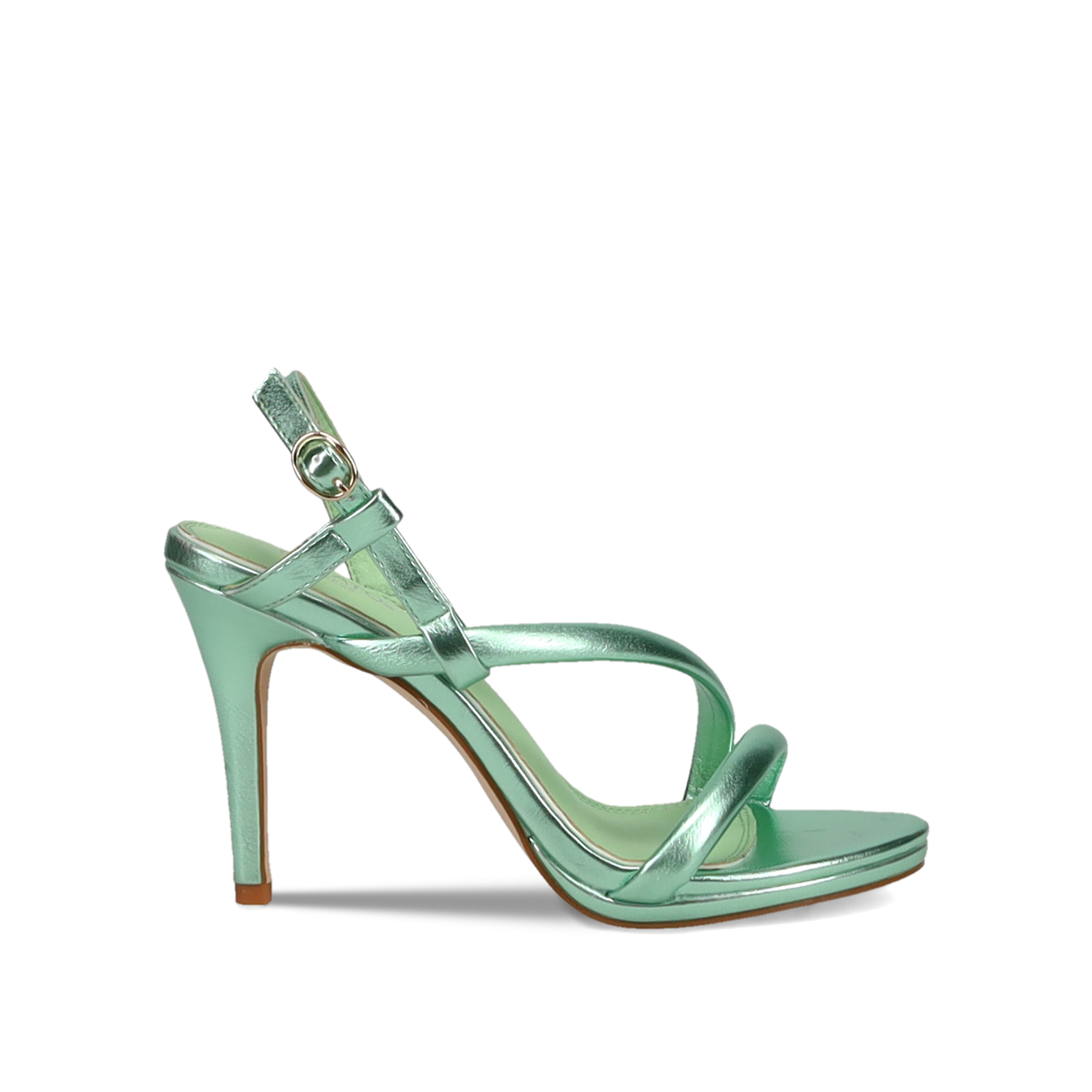 Πράσινο μεταλλιζέ ψηλοτάκουνο πέδιλο