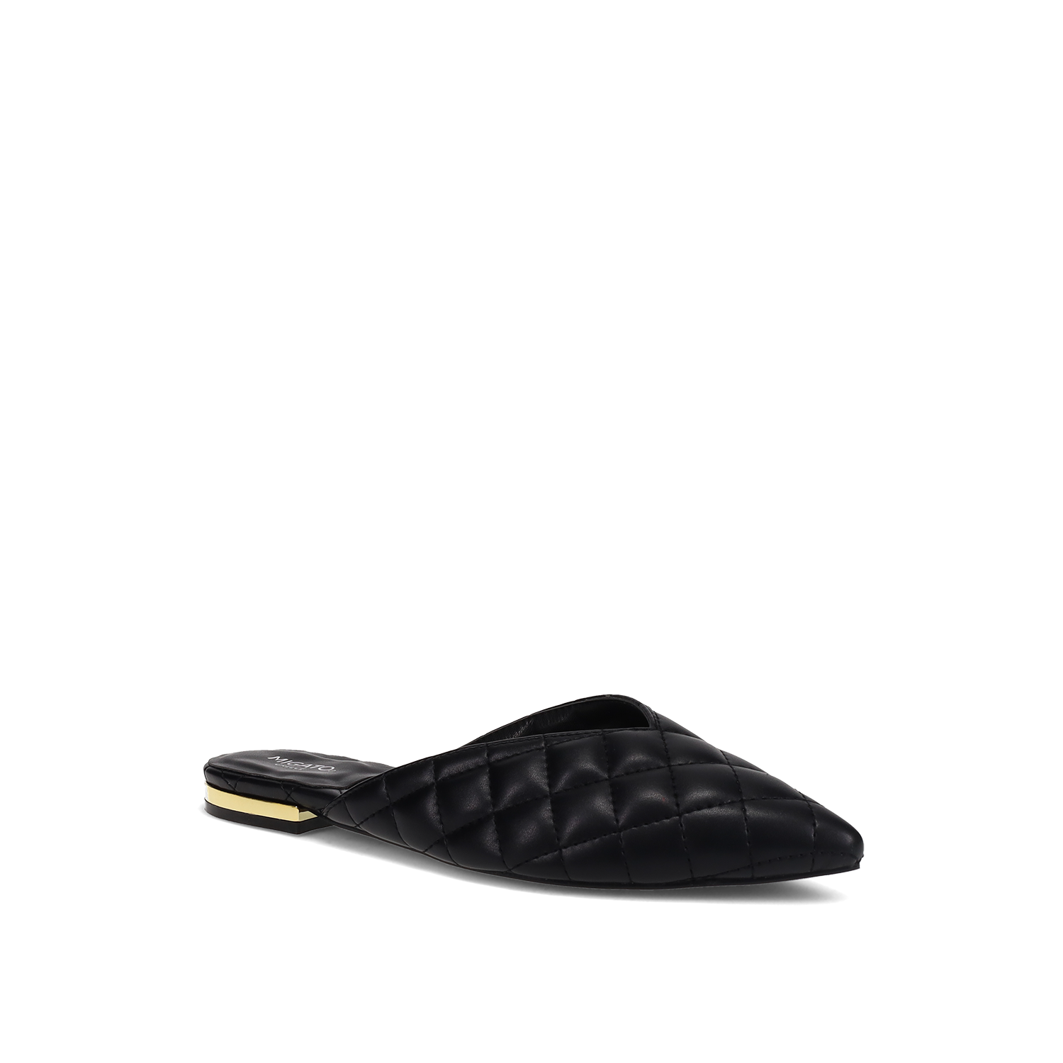 Μαύρο καπιτονέ mule φωτογραφία