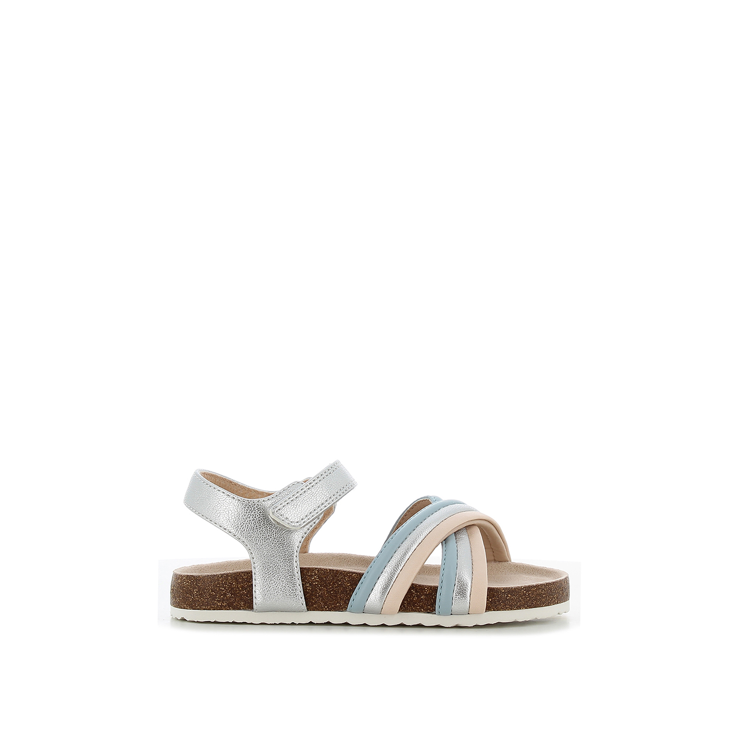 Ασημί παιδικό footbed πέδιλο