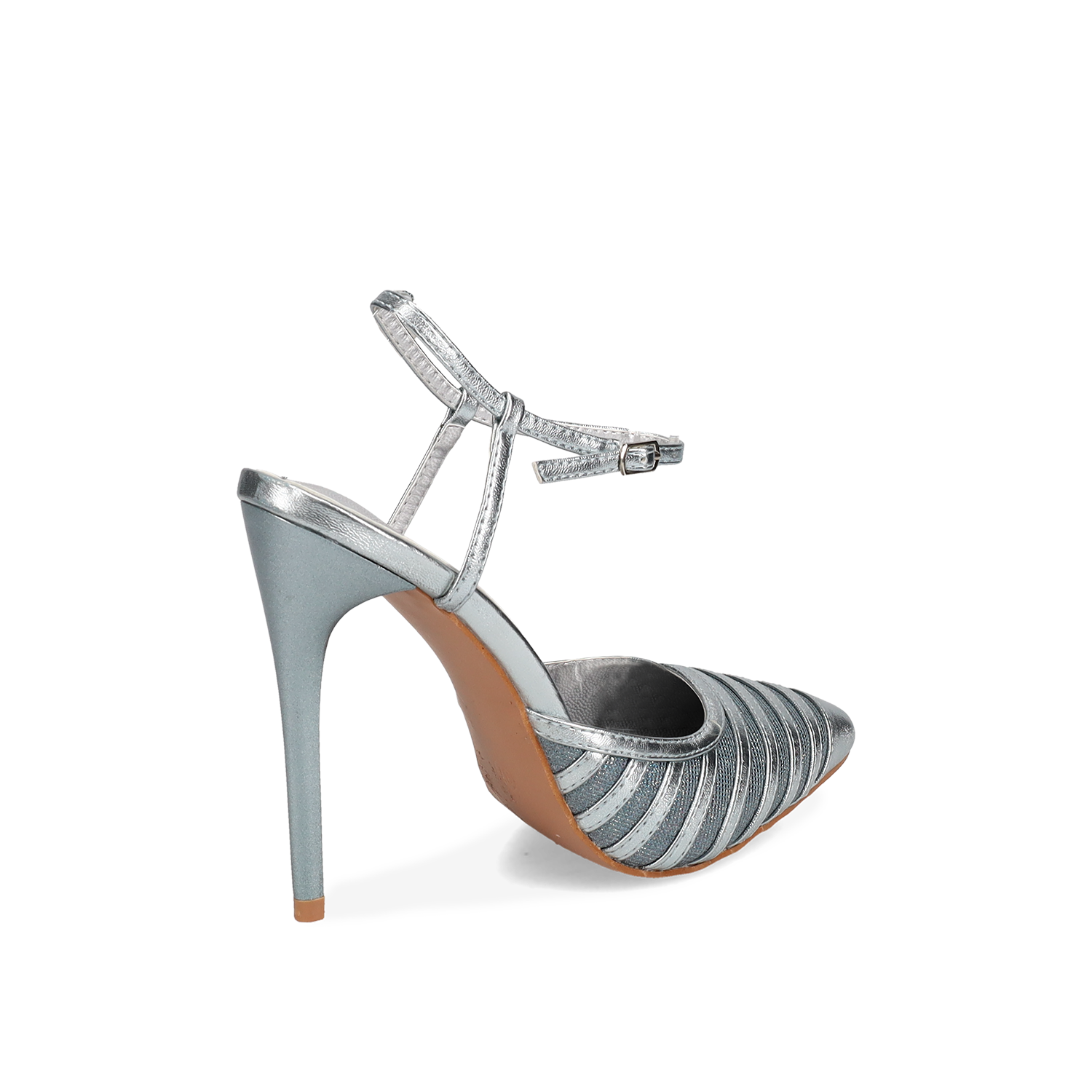  Γαλάζια ασημί slingback γόβα - 3