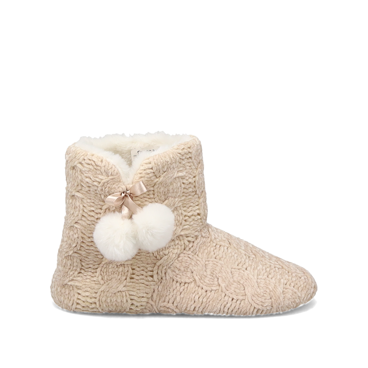 Μπεζ παντόφλα μποτάκι