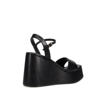 Black wedge sandal