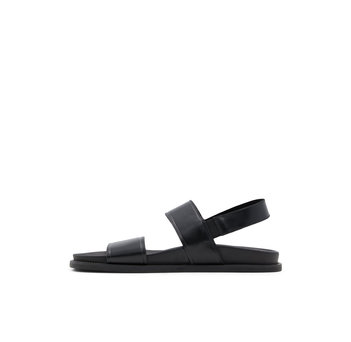 Men''s black leather sandal NURRAY