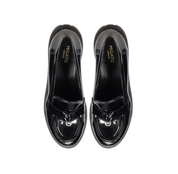 Μαύρο λουστρινένιο loafer