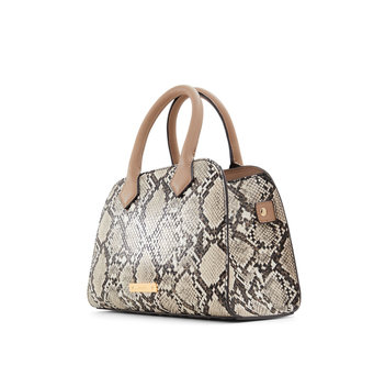 Μπεζ snakeskin τσάντα χειρός LARISA
