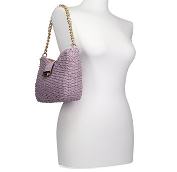 Lilac woven shoulder bag
