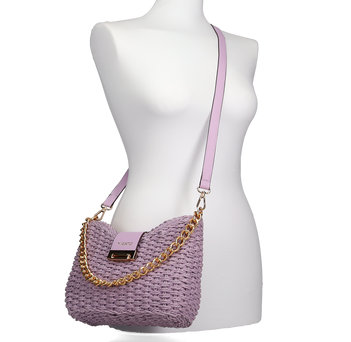 Lilac woven shoulder bag