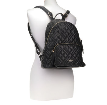 Black quilted backpack