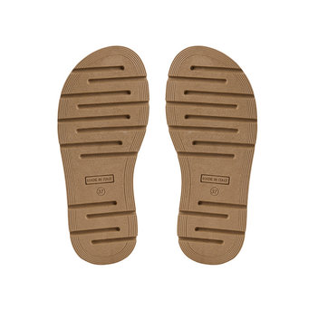 Beige leather footbed sandal