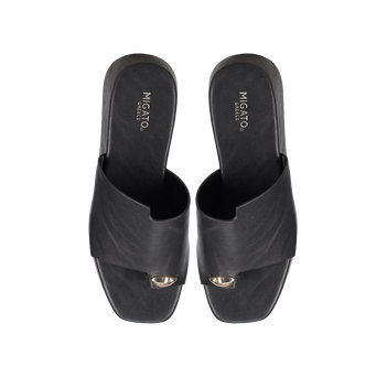 Black wedge sandal