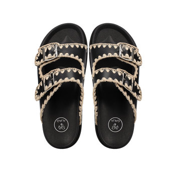 Black footbed sandal