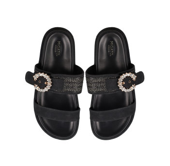 Black footbed sandal