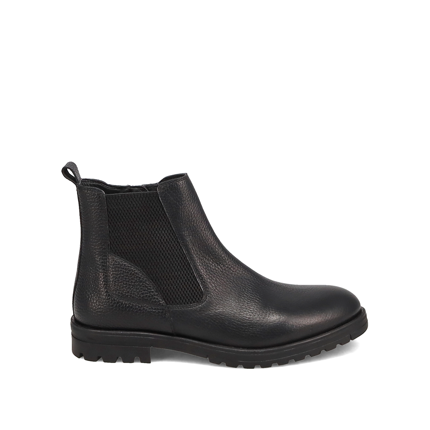 Ανδρικό μαύρο δερμάτινο μποτάκι