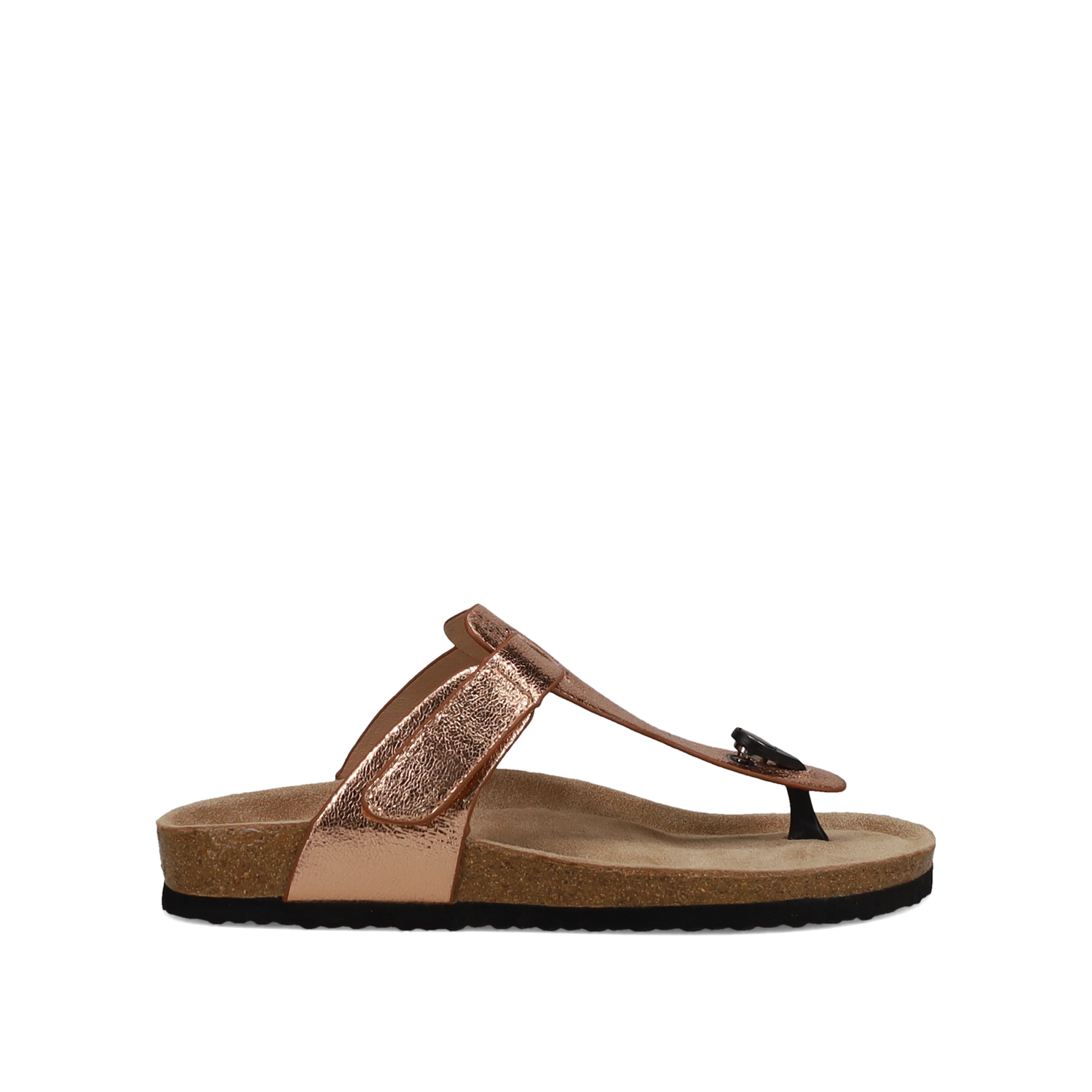 Ροζ χρυσό δίχαλο σανδάλι footbed