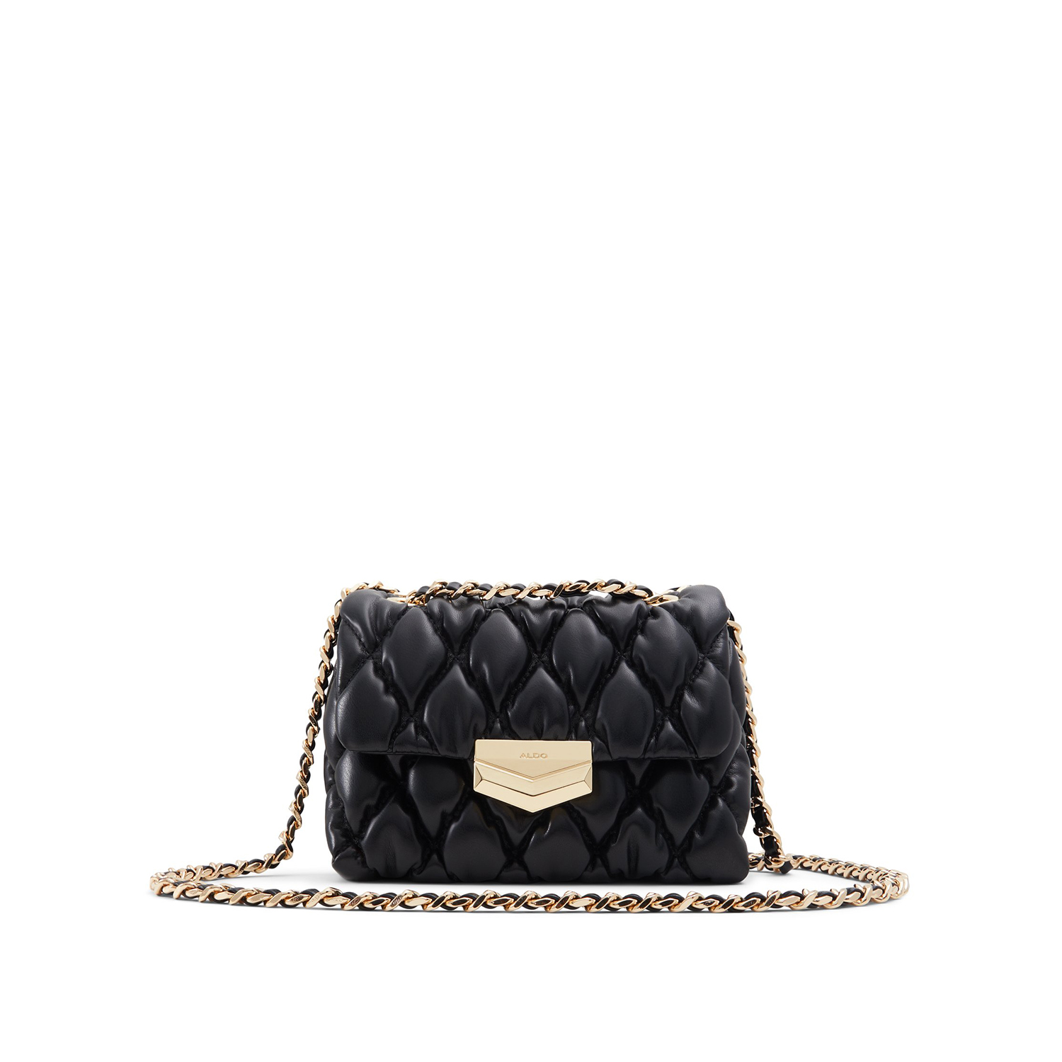 Μαύρη καπιτονέ τσάντα ώμου AERRIA