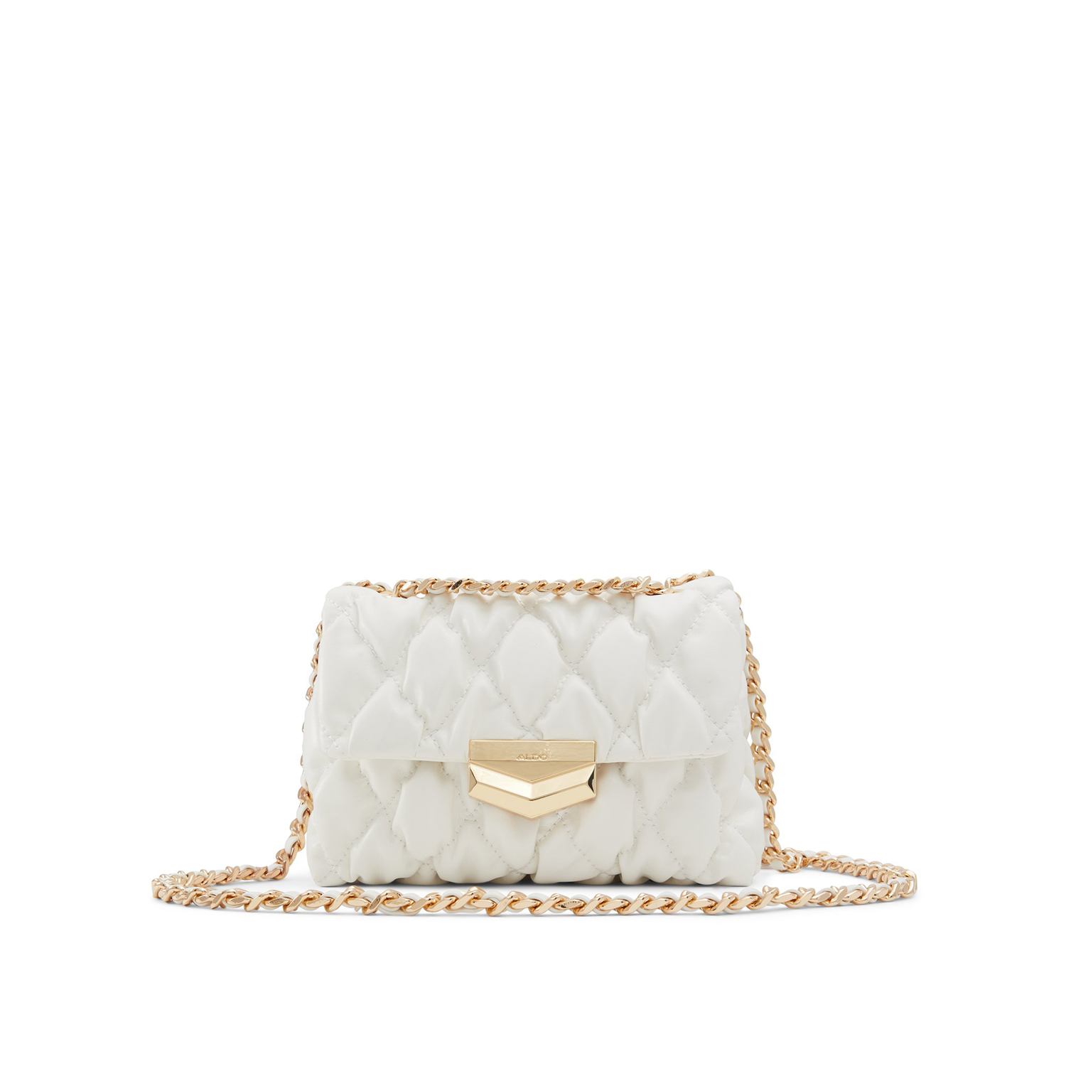 Λευκή καπιτονέ τσάντα ώμου AERRIA